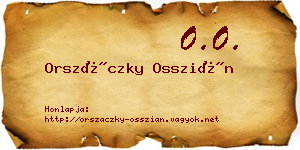 Orszáczky Osszián névjegykártya
